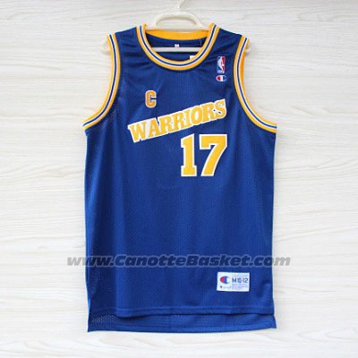 Maglia Golden State Warriors Chris Mullin #17 Retro Blu